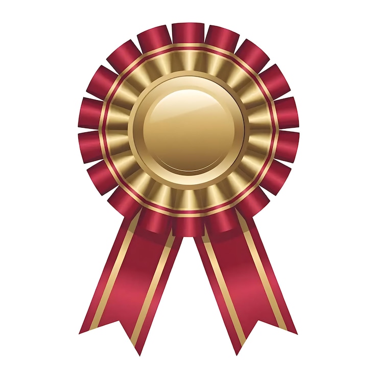 PSD elegant gold and red award ribbon