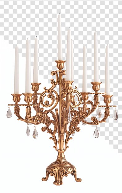 Elegant Gold Candelabra with Candles