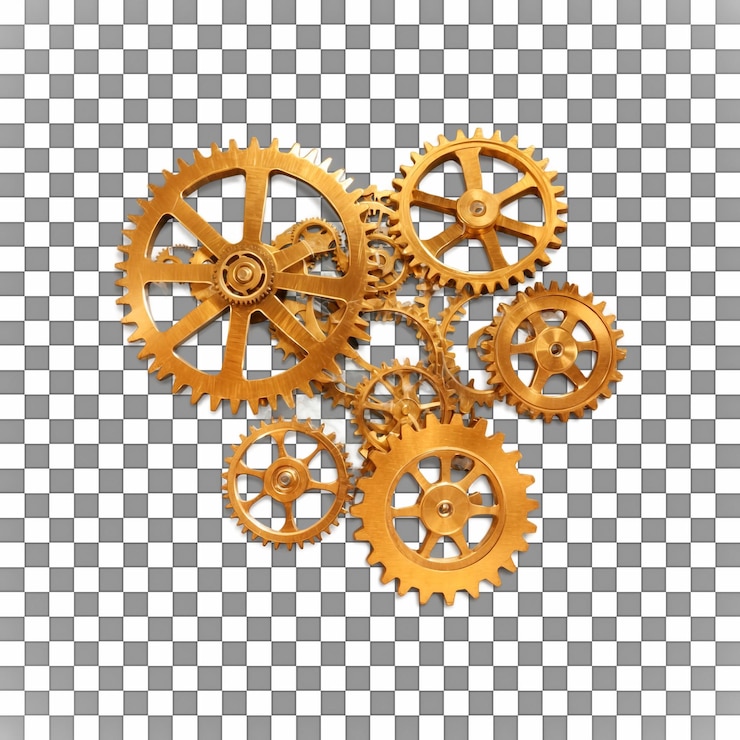 PSD elegant golden gears artwork