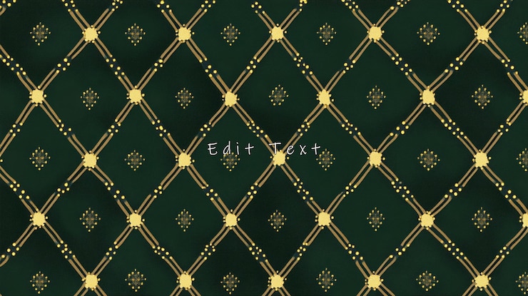 PSD elegant green and gold diamond pattern textile