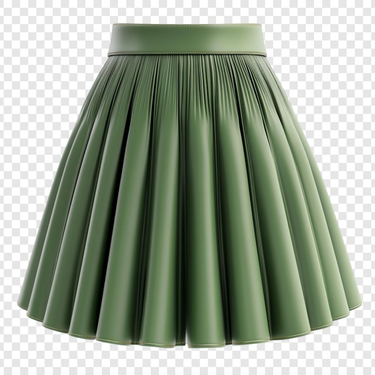 PSD elegant green pleated skirt a fashionable statement piece