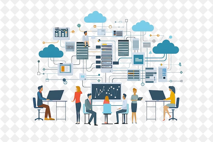PSD elegant it consultant avec des personnages consulting et providi png les gens dans l'illustration du travail quotidien