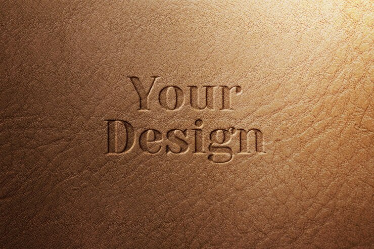 Elegant Leather Embossed Your Design Mockup for Premium Branding
