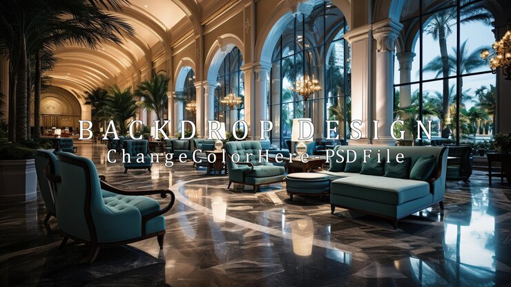 PSD elegant lobby interior design