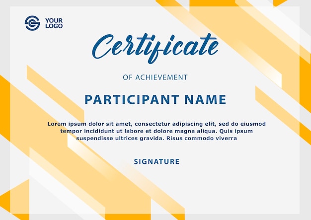 Élégant modèle de certificat