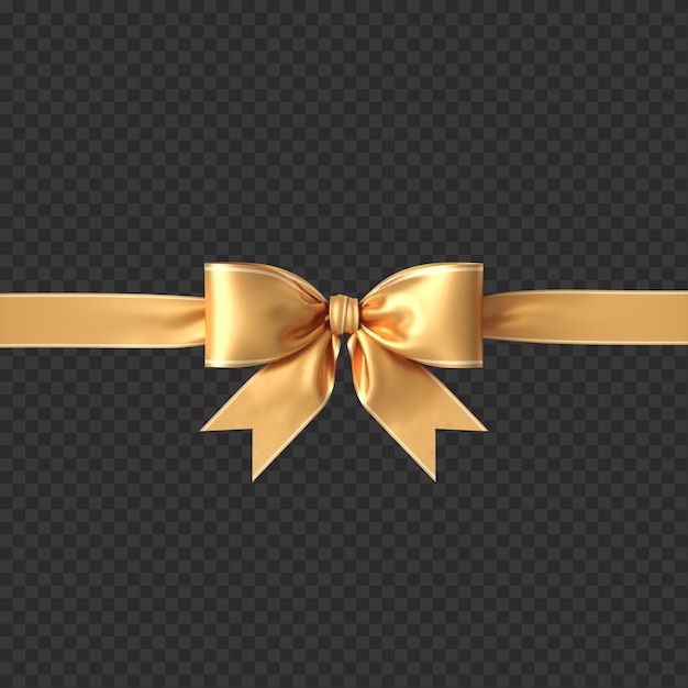 Elegant nœud d'or PNG pour les décorations de fête