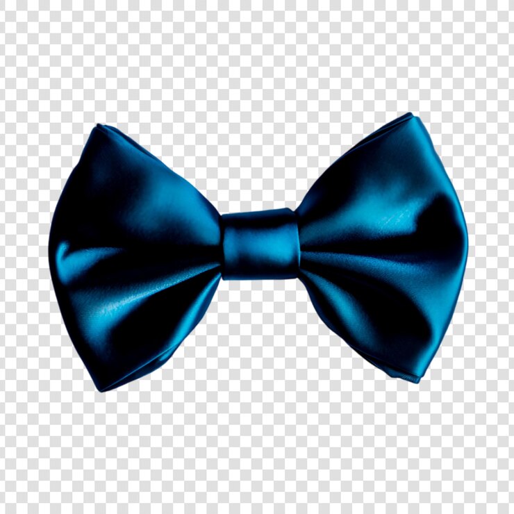 PSD elegant nœud papillon bleu cobalt sur un fond transparent