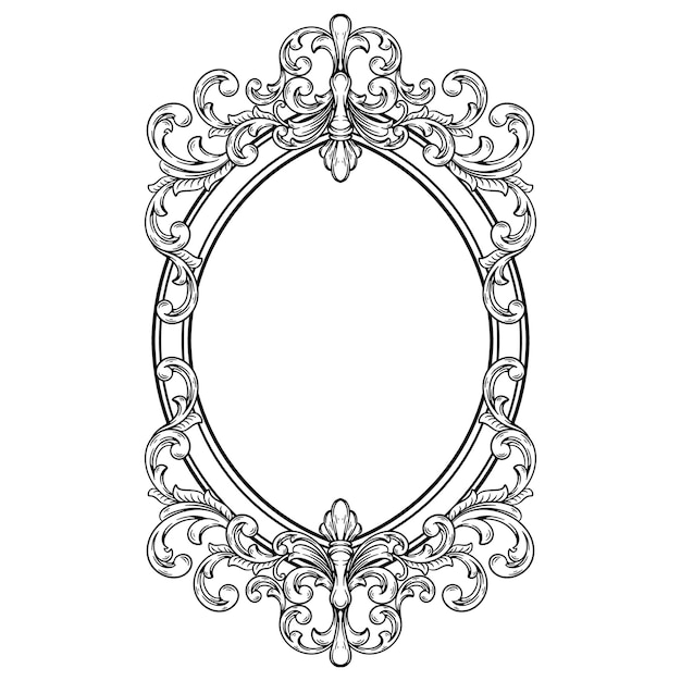 Elegant Oval Ornate Frame with Scrollwork and Filigree