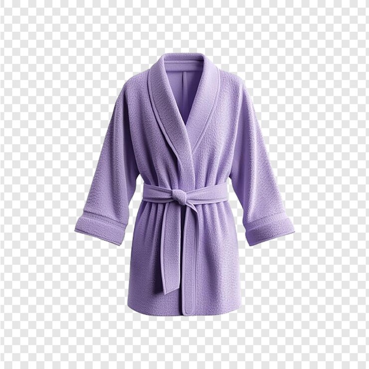 PSD elegant peignoir lavande isolé sur un fond propre