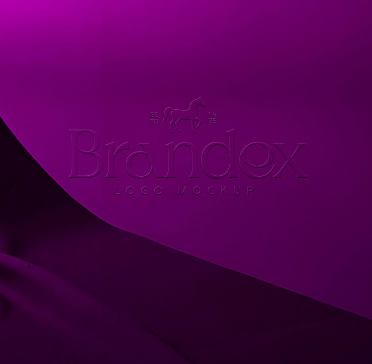 PSD elegant purple velvet logo mockup set luxury branding psd