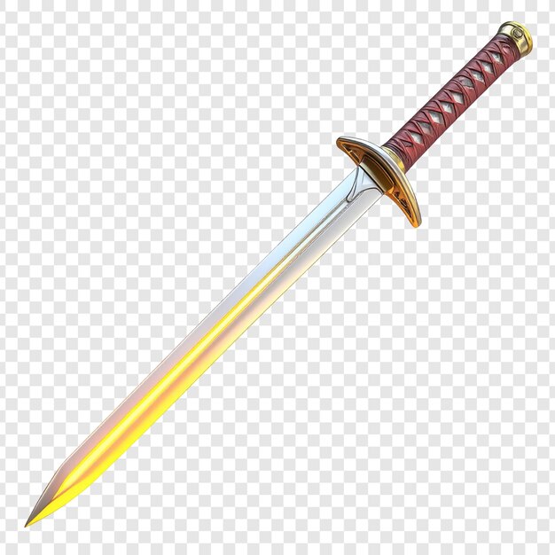 Elegant sword illustration isolated on transparent background