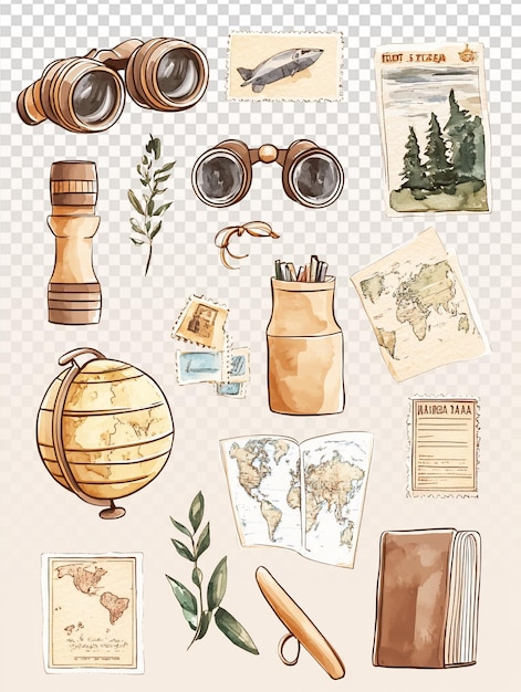 Elegant TravelThemed Sticker Pack mit minimalistischen Designs