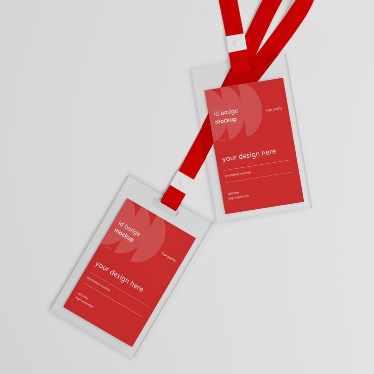 Elegant Vertical ID Card Mockup