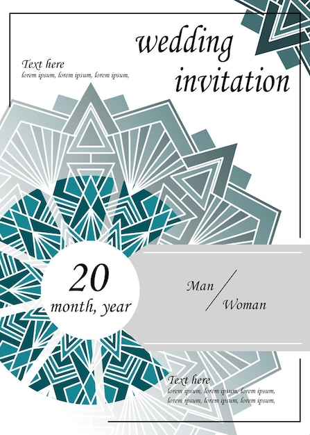 Elegant Wedding Invitation with Geometric Mandala