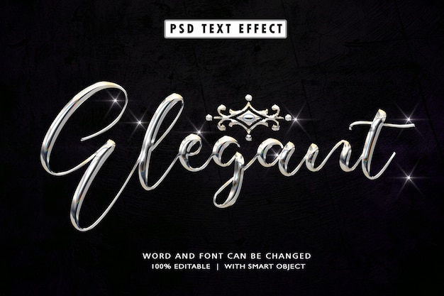 Elegant3dreflectivemetaltexteffect (efecto de reflejo de metal elegante)