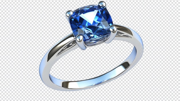 Elegante anillo de compromiso de plata con un impresionante corte de cojín para propuestas y celebraciones atemporales