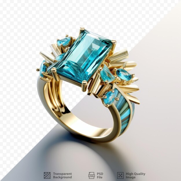 PSD el elegante anillo de turquesa y cianita