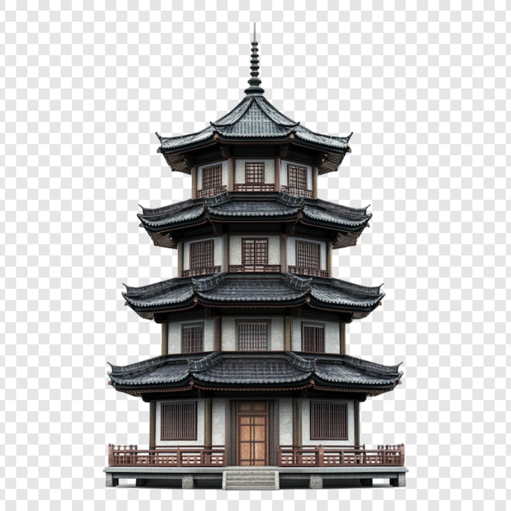 PSD elegante arquitetura de pagoda da ásia oriental templo de design