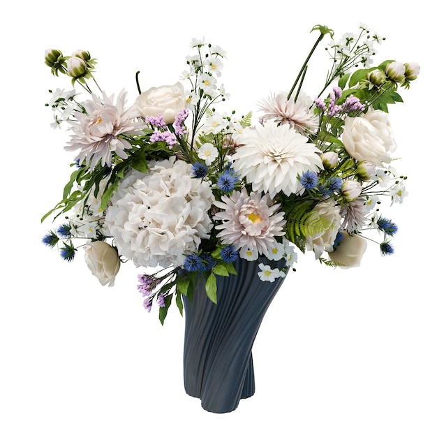 Elegante arreglo de flores blancas en un jarrón gris oscuro contra un fondo negro perfecto para la boda