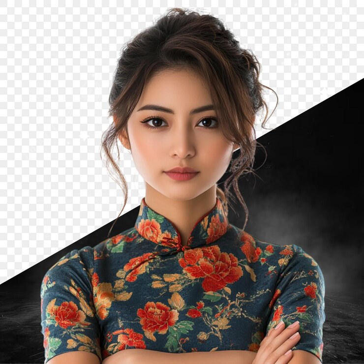 PSD elegante asiatische frau in cheongsam
