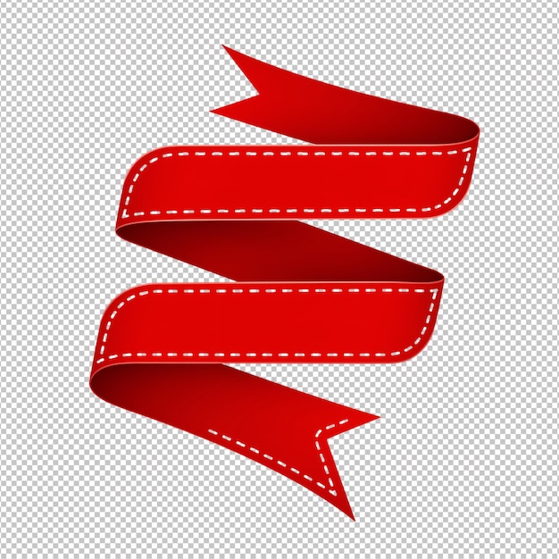 Elegante bandeira de fita vermelha com costura para design