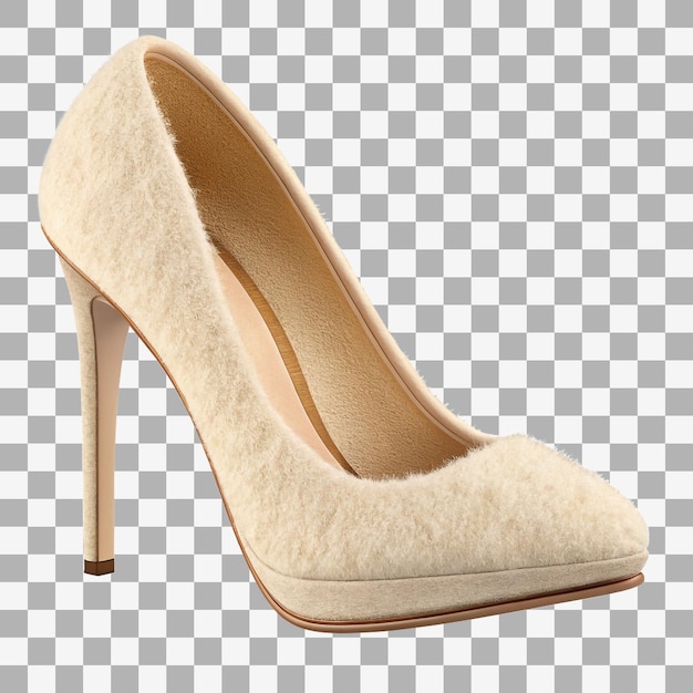 Elegante beige hohe Absätze auf durchsichtigem Hintergrund
