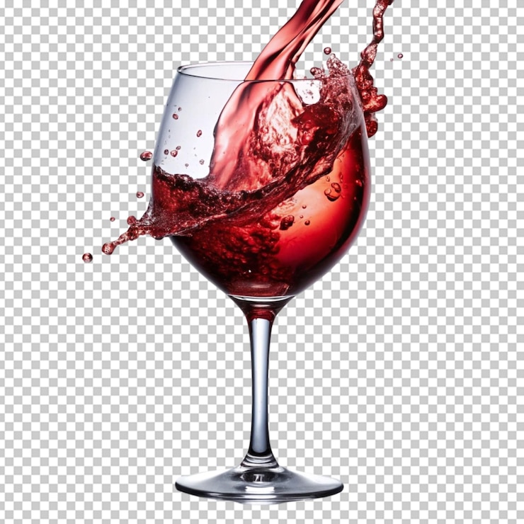 PSD elegante bicchiere da vino con spruzzo di vino rosso