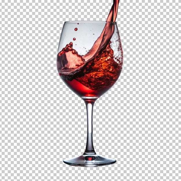 Elegante bicchiere da vino con spruzzo di vino rosso