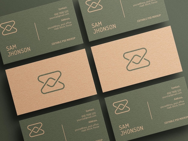 Elegante biglietto da visita su marmo mockup