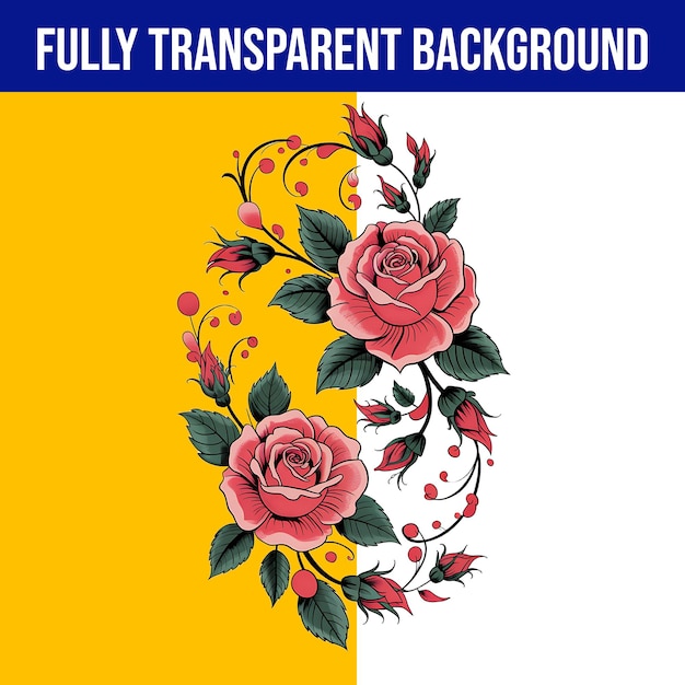 Elegante Blumenillustration mit rosa Rosen