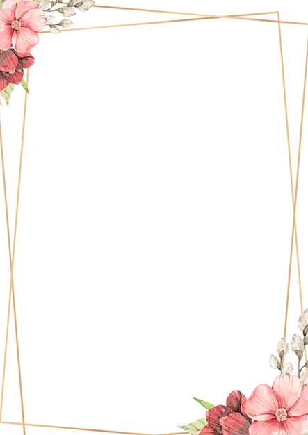 Elegante Blumenrahmen-Einladung mit Aquarellblumen
