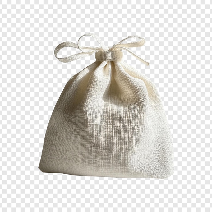 PSD elegante bolsa de algodón y muselina de color blanco