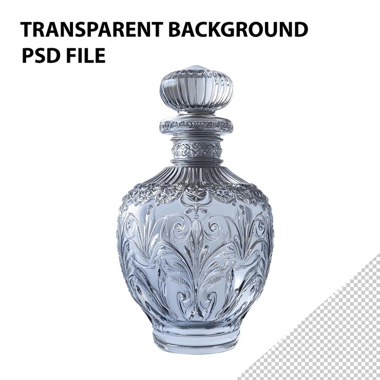 PSD elegante botella de perfume de vidrio
