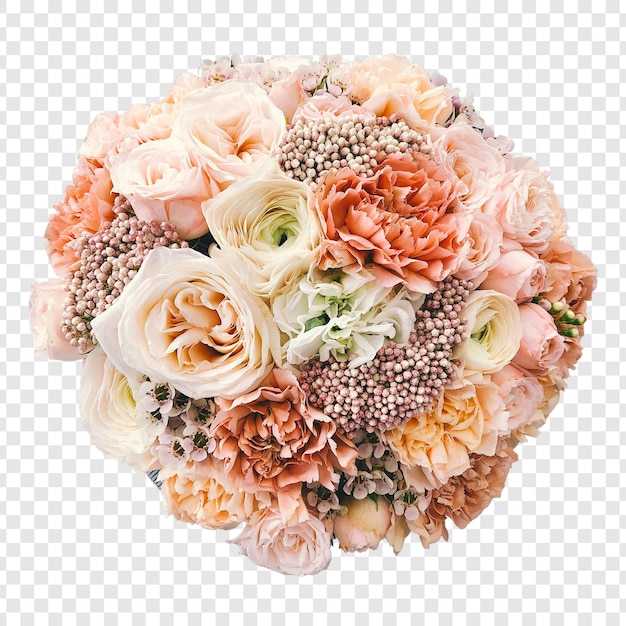 Elegante bouquet di pesche, rose rosa e garofani.