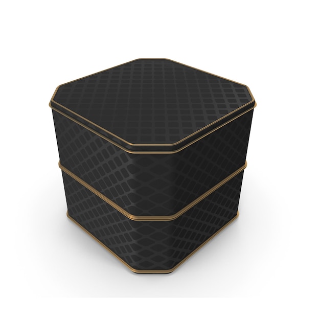 Elegante caja de joyas con tapa cerrada en diseño de adornos de oro perfecta para almacenamiento seguro