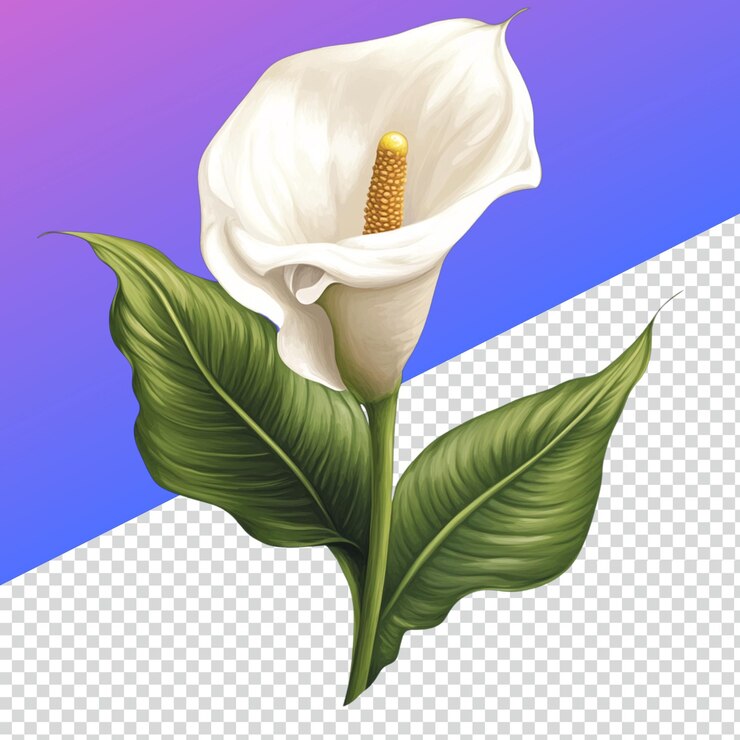 PSD elegante calla lily png para diseños florales y decoraciones