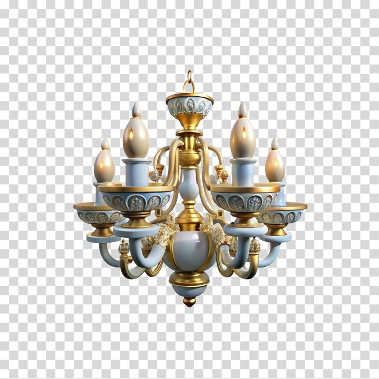 PSD elegante candelabro de estilo oro y blanco