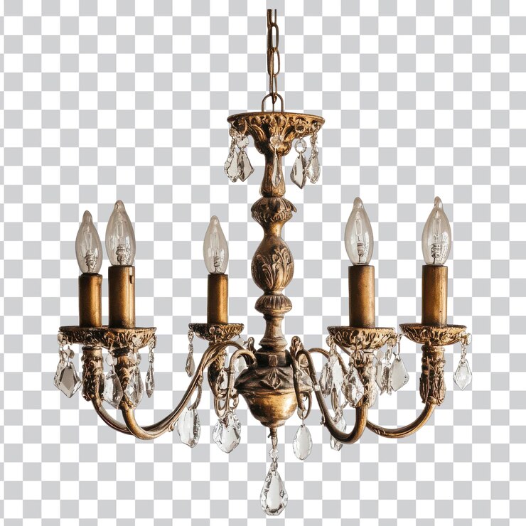 PSD elegante candelabro vintage para decoración de lujo en fondo transparente png
