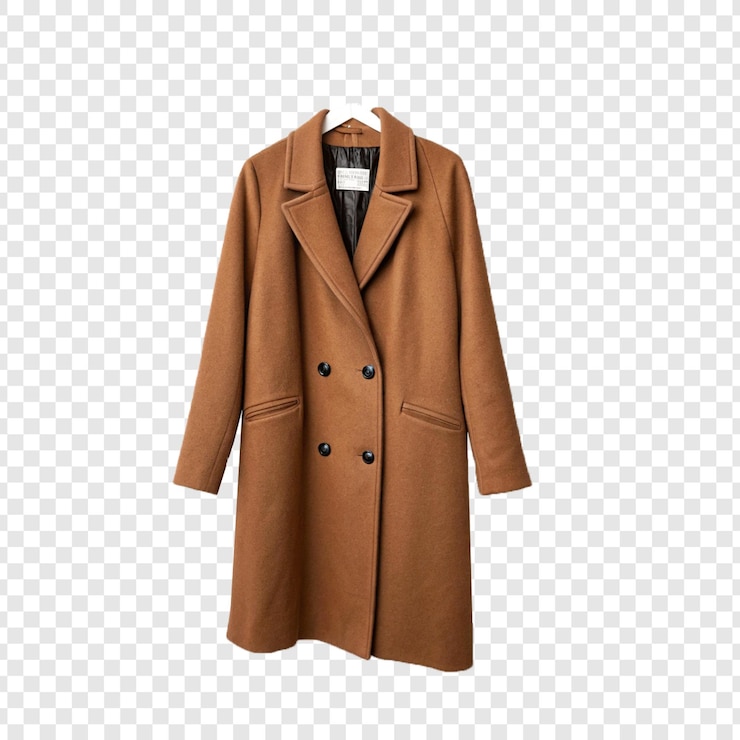 PSD elegante casaco castanho com um design clássico ideal para roupas profissionais casual em camadas