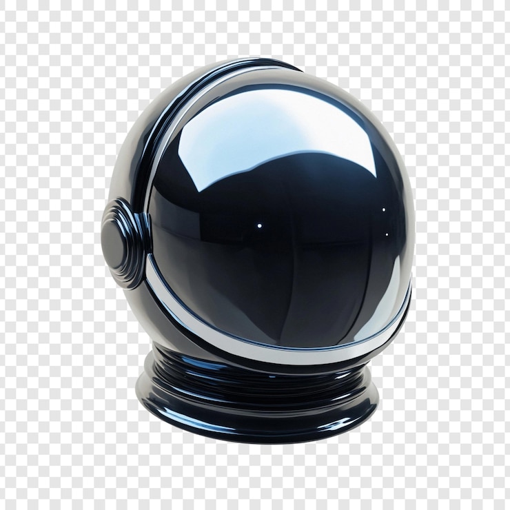 PSD el elegante casco de astronauta negro es un renderizado en 3d