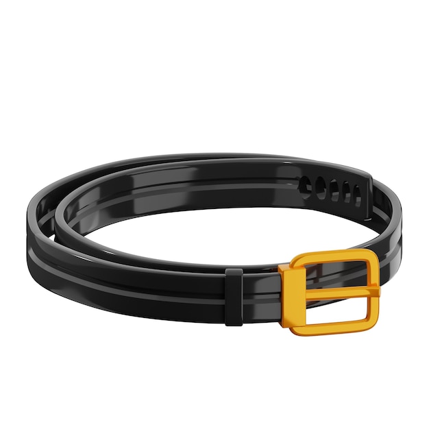 Elegante cinturón negro con hebilla de oro