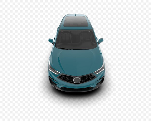 El elegante coche azul en una toma de estudio