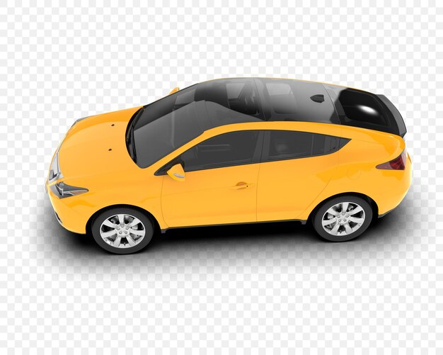 elegante coche compacto amarillo con un diseño moderno y un techo de vidrio