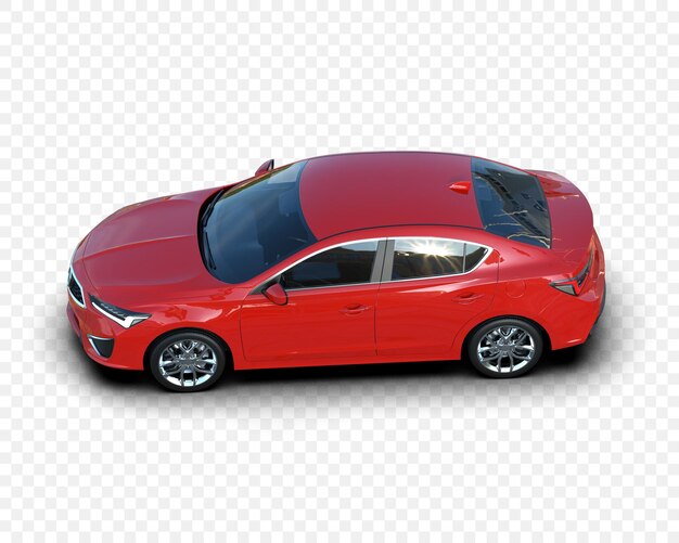 Un elegante coche rojo con un diseño moderno