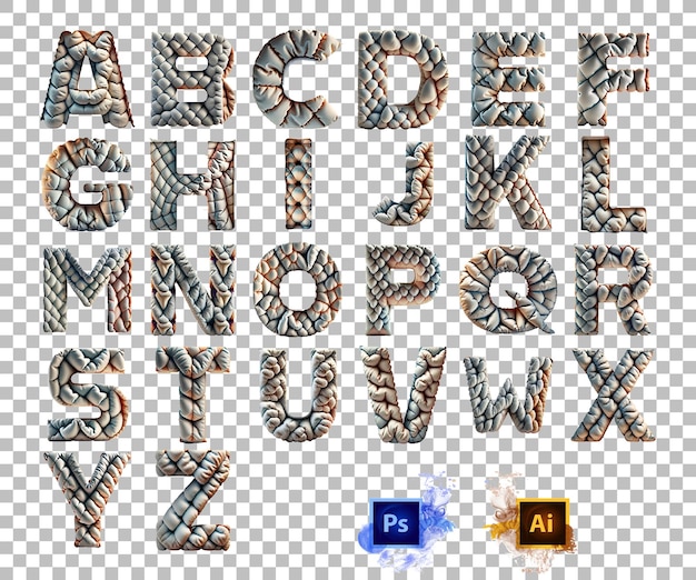 Elegante colcha acolchada con letras del alfabeto de la A a la Z, diseño de letras AZ