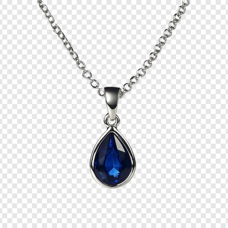 PSD elegante collar de zafiro azul con colgante