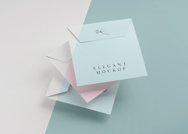 Elegante composición de maqueta de invitación