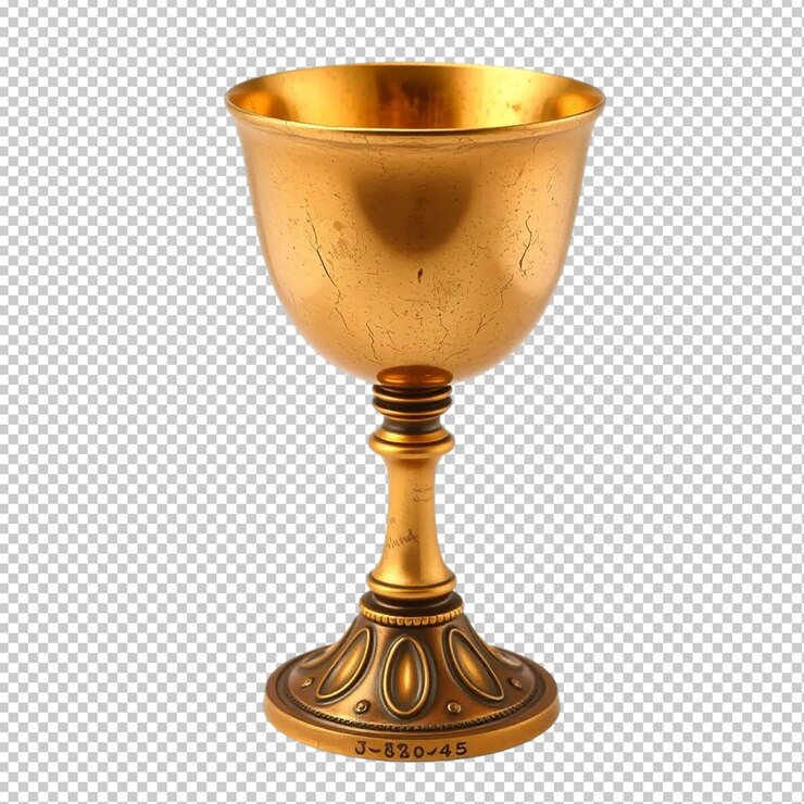 PSD elegante copa de oro cáliz antiguo copa de época diseño de lujo decoración real artículo de arte de metal