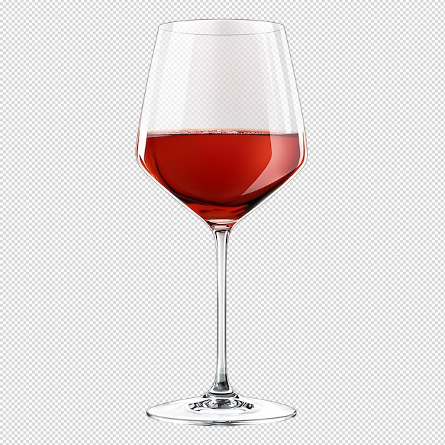 Elegante copa de vino llena de vino tinto