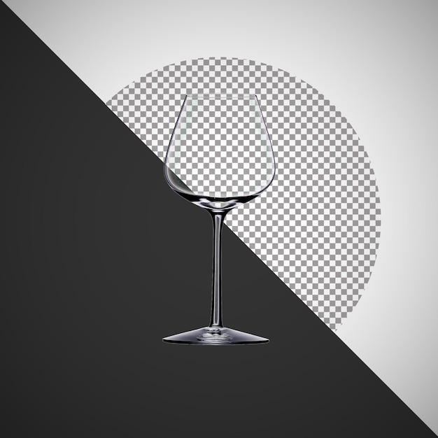 Elegante copo de vinho isolado com fundo transparente